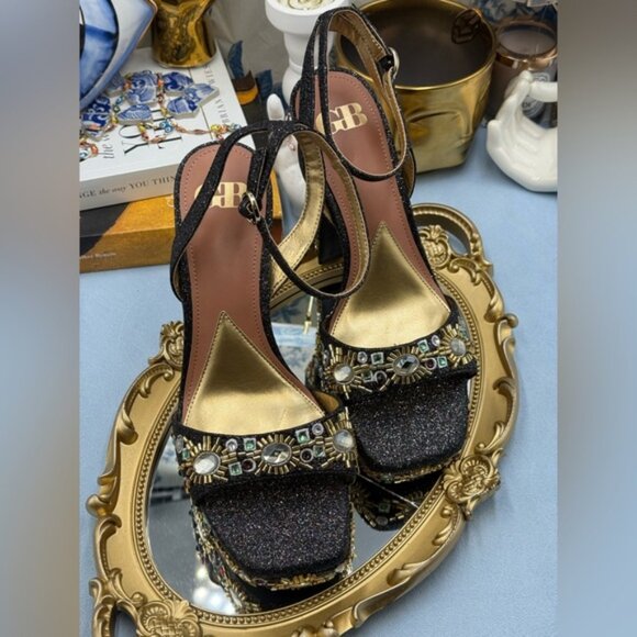 🆕 GB GIANNI BINI 🧿 NWOB Enchant-Ment Bead Embellished Platform Sandals, Sz 7.5 - Picture 13 of 16